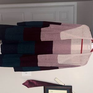 Color block long cardigan